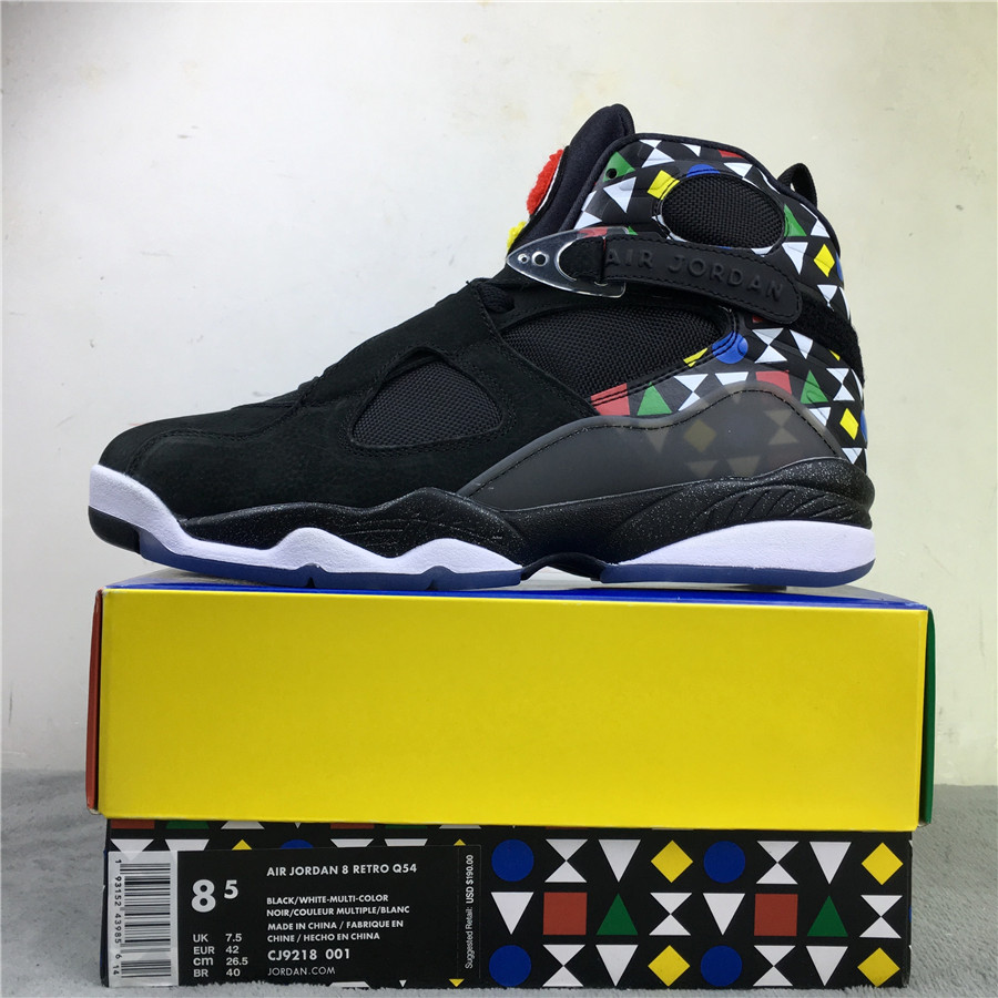 Air Jordan 8 Quai 54 Black Colorful